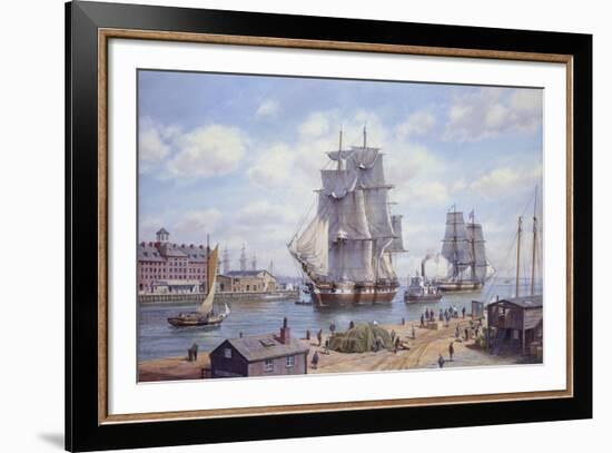 Clipper "Reindeer" Old Boston-Roy Cross-Framed Giclee Print