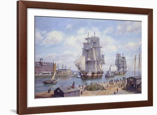 Clipper "Reindeer" Old Boston-Roy Cross-Framed Giclee Print