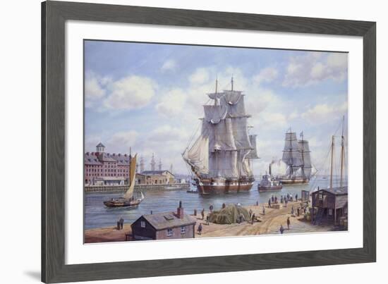 Clipper "Reindeer" Old Boston-Roy Cross-Framed Giclee Print