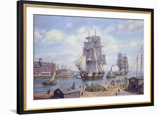 Clipper "Reindeer" Old Boston-Roy Cross-Framed Giclee Print