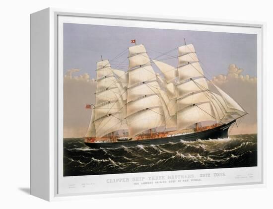 Clipper Ship, 1875-Currier & Ives-Framed Premier Image Canvas