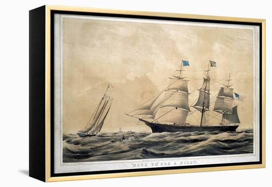 Clipper Ship 'Adelaide'-Currier & Ives-Framed Premier Image Canvas