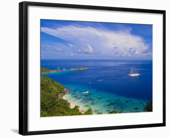 Clipper Ship Anchored Off Ko Miang Island, Similan Islands in the Andaman Sea, Thailand-Nico Tondini-Framed Photographic Print