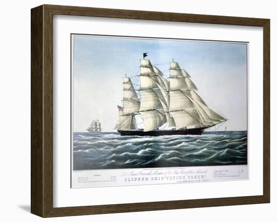 Clipper Ship Flying Cloud, 1851-1907-E Brown Jr-Framed Giclee Print