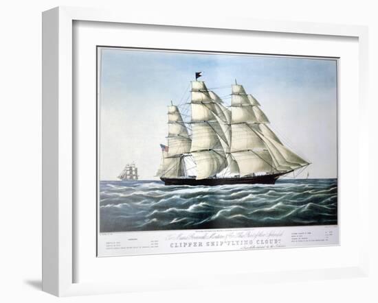 Clipper Ship Flying Cloud, 1851-1907-E Brown Jr-Framed Giclee Print