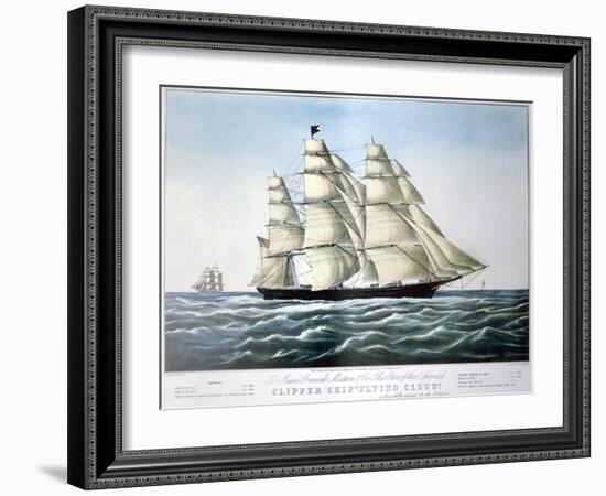 Clipper Ship Flying Cloud, 1851-1907-E Brown Jr-Framed Giclee Print