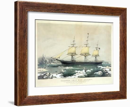 Clipper Ship 'Red Jacket' in the Ice Off Cape Horn-null-Framed Giclee Print