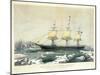 Clipper Ship 'Red Jacket' in the Ice Off Cape Horn-null-Mounted Giclee Print