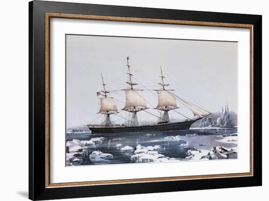 Clipper Ship, Red Jacket, Off Cape Horn, Passage from Australia to Liverpool, c.1854-American School-Framed Giclee Print