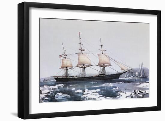 Clipper Ship, Red Jacket, Off Cape Horn, Passage from Australia to Liverpool, c.1854-American School-Framed Giclee Print