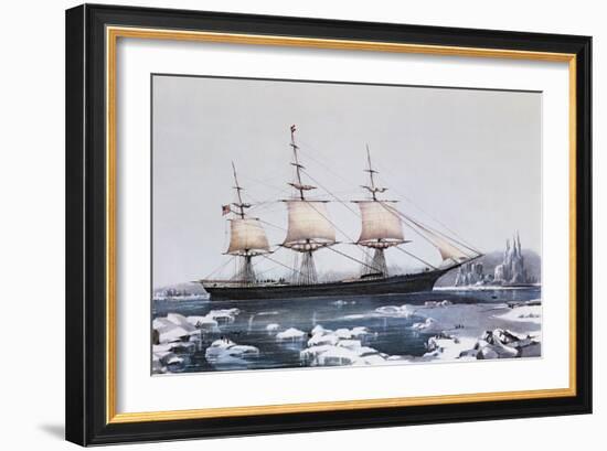 Clipper Ship, Red Jacket, Off Cape Horn, Passage from Australia to Liverpool, c.1854-American School-Framed Giclee Print