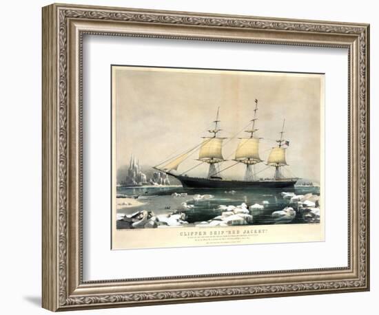 Clipper Ship Red Jacket-Currier & Ives-Framed Giclee Print