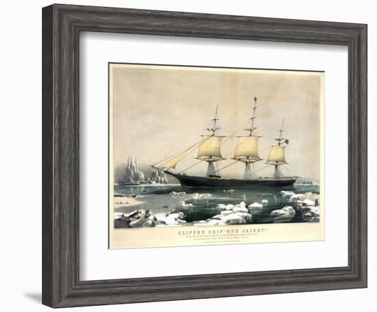 Clipper Ship Red Jacket-Currier & Ives-Framed Giclee Print