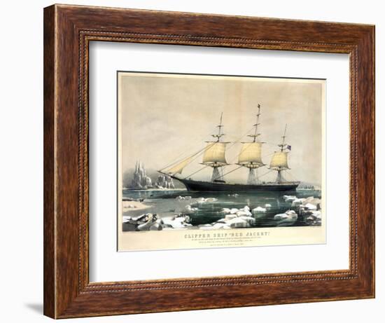 Clipper Ship Red Jacket-Currier & Ives-Framed Giclee Print
