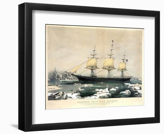 Clipper Ship Red Jacket-Currier & Ives-Framed Giclee Print