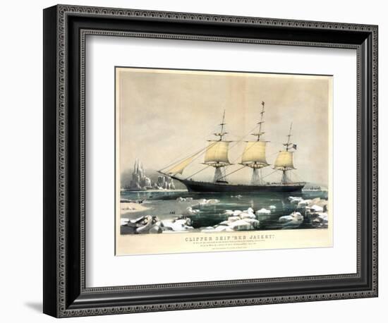 Clipper Ship Red Jacket-Currier & Ives-Framed Giclee Print