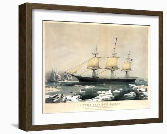 Clipper Ship Red Jacket-Currier & Ives-Framed Giclee Print