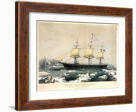 Clipper Ship Red Jacket-Currier & Ives-Framed Giclee Print