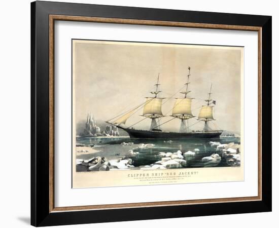 Clipper Ship Red Jacket-Currier & Ives-Framed Giclee Print