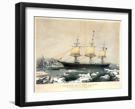 Clipper Ship Red Jacket-Currier & Ives-Framed Giclee Print