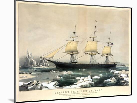 Clipper Ship Red Jacket-Currier & Ives-Mounted Giclee Print