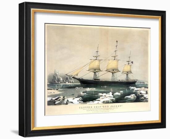 Clipper Ship Red Jacket-Currier & Ives-Framed Giclee Print