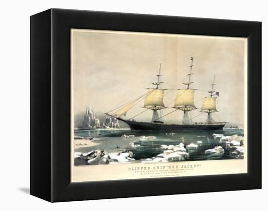 Clipper Ship Red Jacket-Currier & Ives-Framed Premier Image Canvas