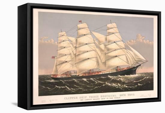 Clipper Ship Three Brothers, 2972 Tons, Largest Sailing Ship in the World-null-Framed Stretched Canvas