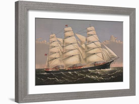 Clipper Ship “Three Brothers”, ca. 1875-Currier & Ives-Framed Art Print