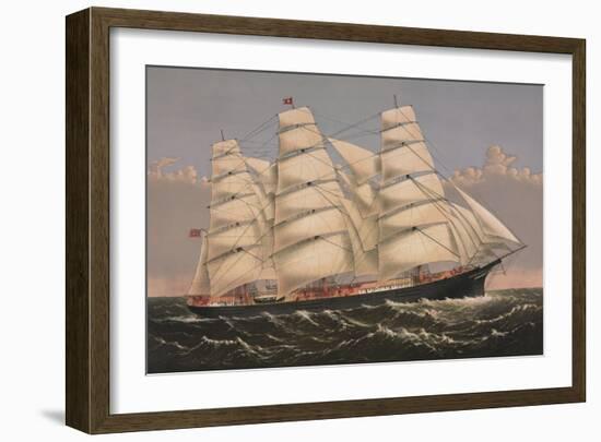 Clipper Ship “Three Brothers”, ca. 1875-Currier & Ives-Framed Art Print