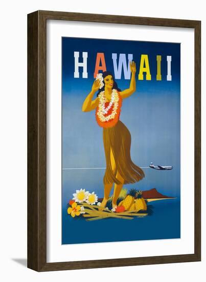 Clipper To Hawaii-John Atherton-Framed Art Print