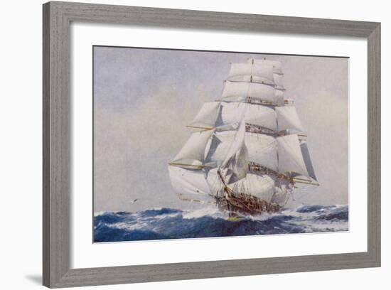 Clipper Under Full Sail-J^ Spurling-Framed Giclee Print