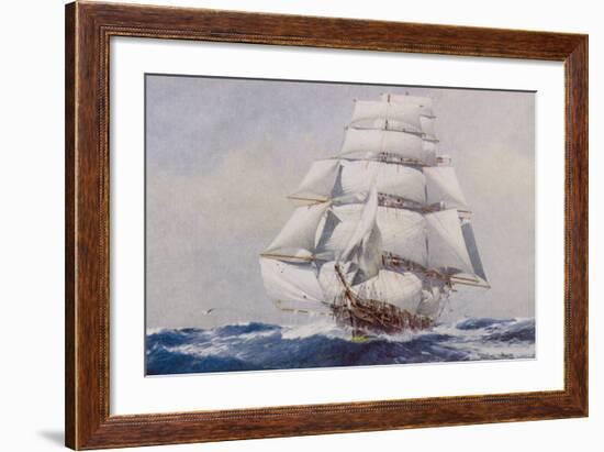 Clipper Under Full Sail-J^ Spurling-Framed Giclee Print