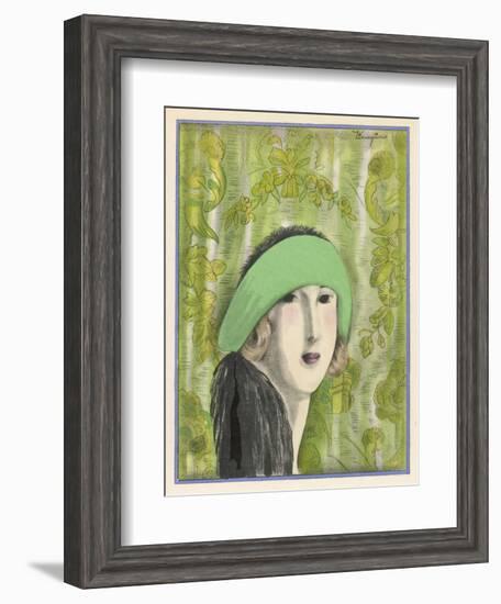 Cloche Hat by Marthe Collot Worn-Zinoviev-Framed Art Print