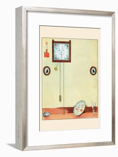 Clock and Plate-Eugene Field-Framed Art Print