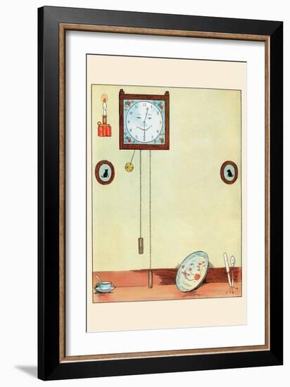 Clock and Plate-Eugene Field-Framed Art Print