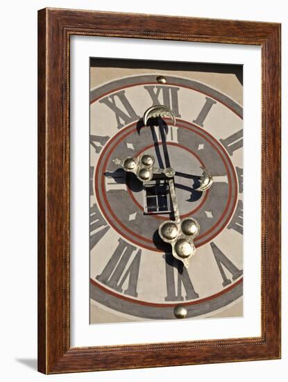 Clock Face of the Graz Schlossberg Clock Tower, Styria, Austria-Julian Castle-Framed Photo