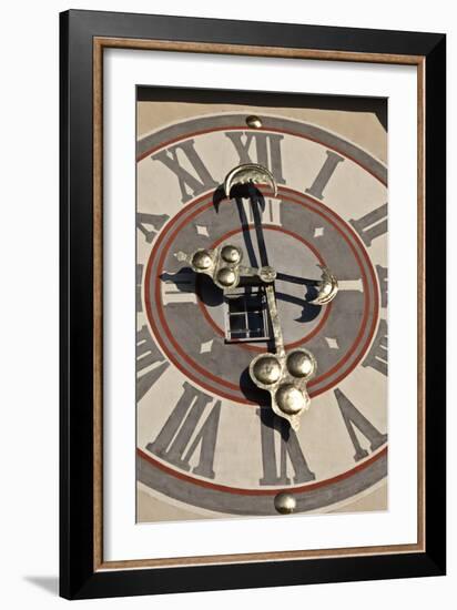 Clock Face of the Graz Schlossberg Clock Tower, Styria, Austria-Julian Castle-Framed Photo