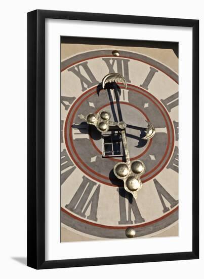 Clock Face of the Graz Schlossberg Clock Tower, Styria, Austria-Julian Castle-Framed Photo