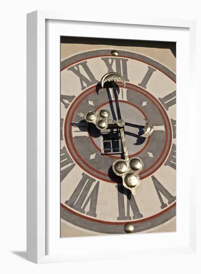 Clock Face of the Graz Schlossberg Clock Tower, Styria, Austria-Julian Castle-Framed Photo