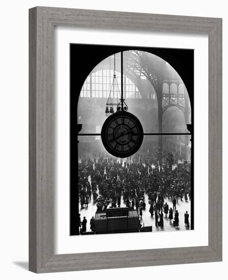 Clock in Pennsylvania Station-Alfred Eisenstaedt-Framed Photographic Print