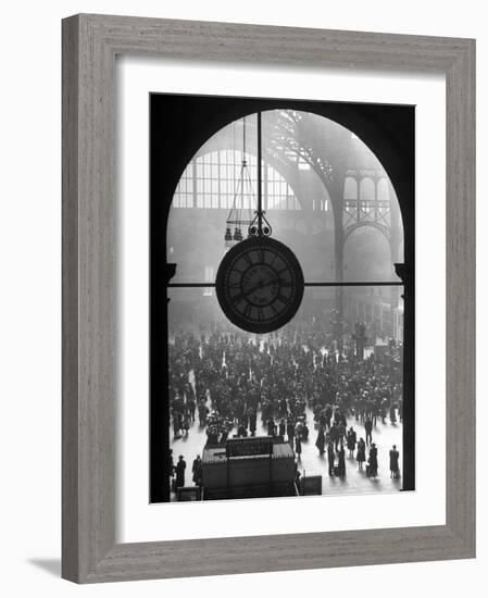 Clock in Pennsylvania Station-Alfred Eisenstaedt-Framed Photographic Print