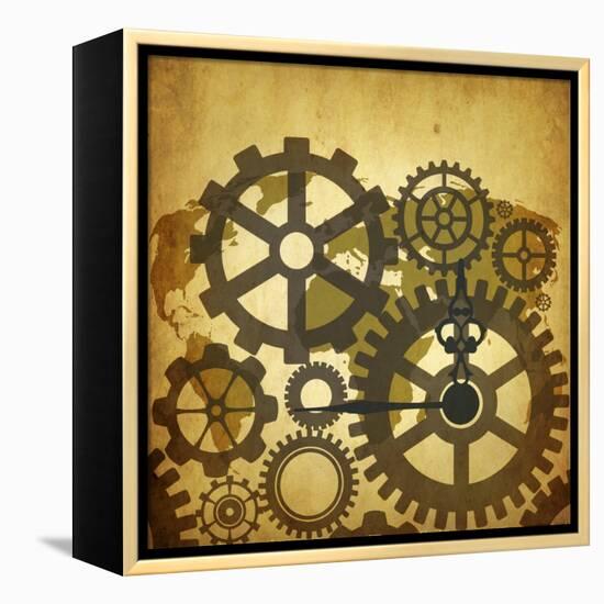 Clock Map 2-Mark Ashkenazi-Framed Premier Image Canvas