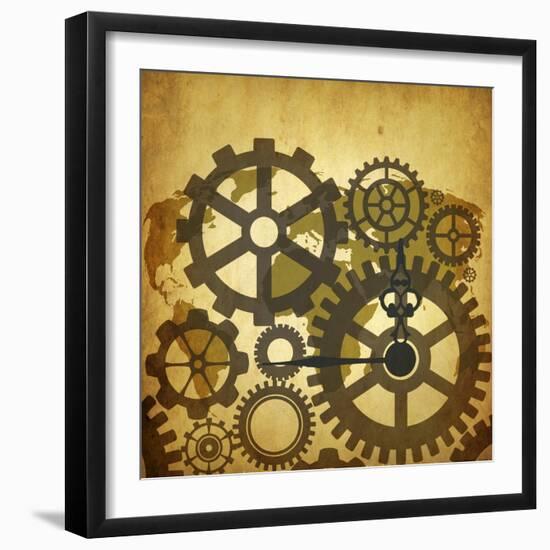 Clock Map 2-Mark Ashkenazi-Framed Giclee Print