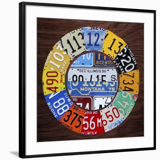 Clock Square-Design Turnpike-Framed Giclee Print