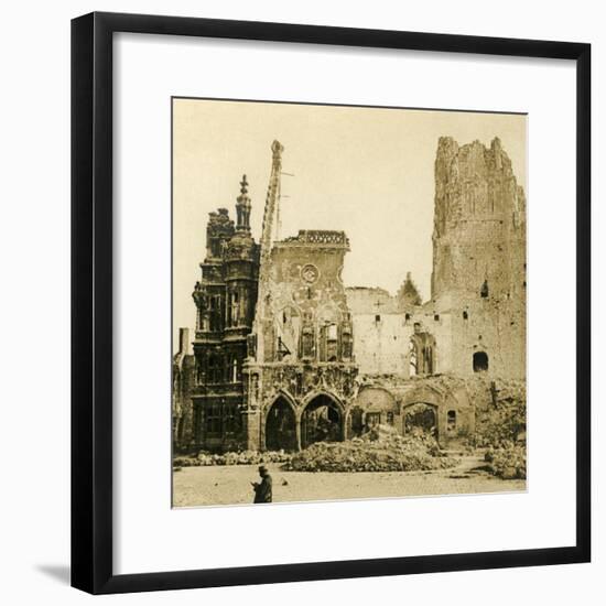 Clock Tower and Hôtel de Ville, Arras, northern France, c1914-c1918-Unknown-Framed Photographic Print