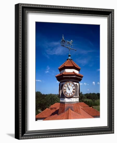 Clock Tower and Weathervane, Longview Farm, Show Horse Barn, Lees Summit, Mo 1914-null-Framed Photo