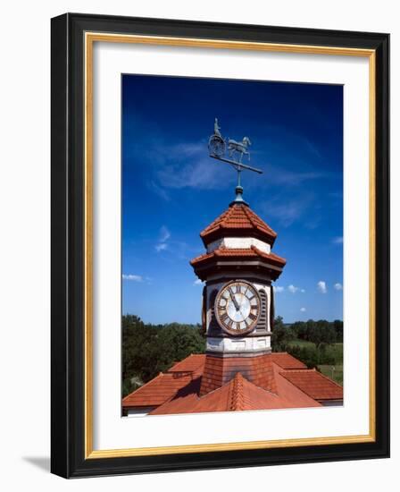 Clock Tower and Weathervane, Longview Farm, Show Horse Barn, Lees Summit, Mo 1914-null-Framed Photo