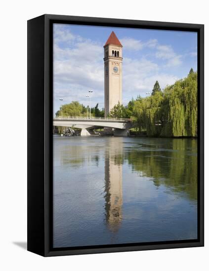 Clock Tower by the Spokane River, Riverfront Park, Spokane, Washington, Usa-Jamie & Judy Wild-Framed Premier Image Canvas