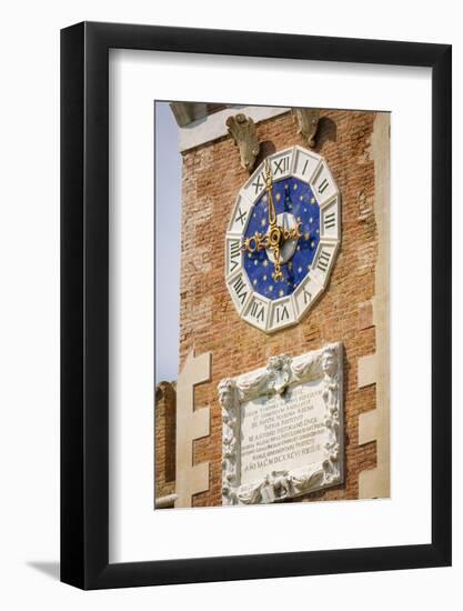 Clock tower detail at the Arsenal, Venice, Veneto, Italy-Russ Bishop-Framed Photographic Print